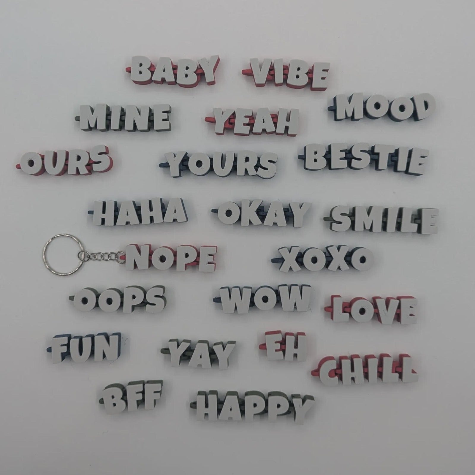20 Pack Articulated Word Keychains