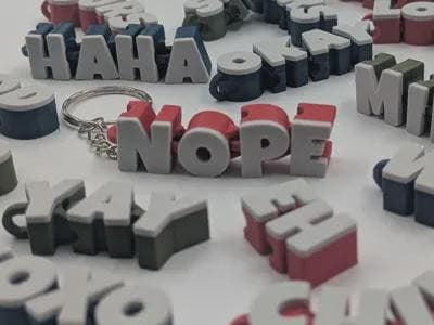 20 Pack Articulated Word Keychains