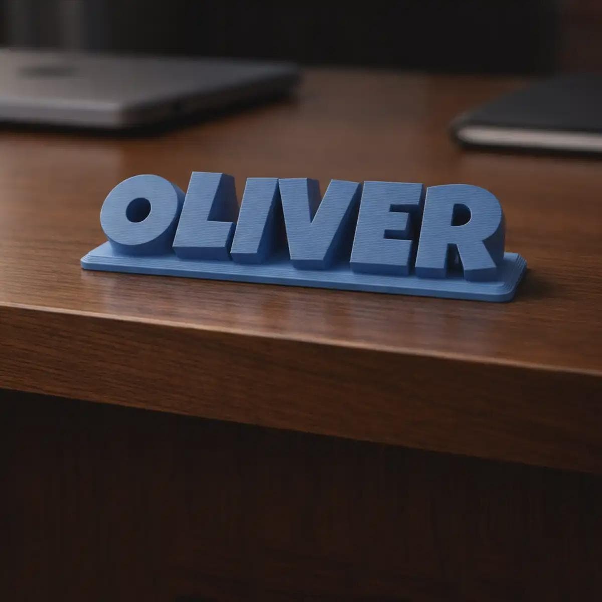 Custom 3D Printed Name Sign | Freestanding Desk Nameplate