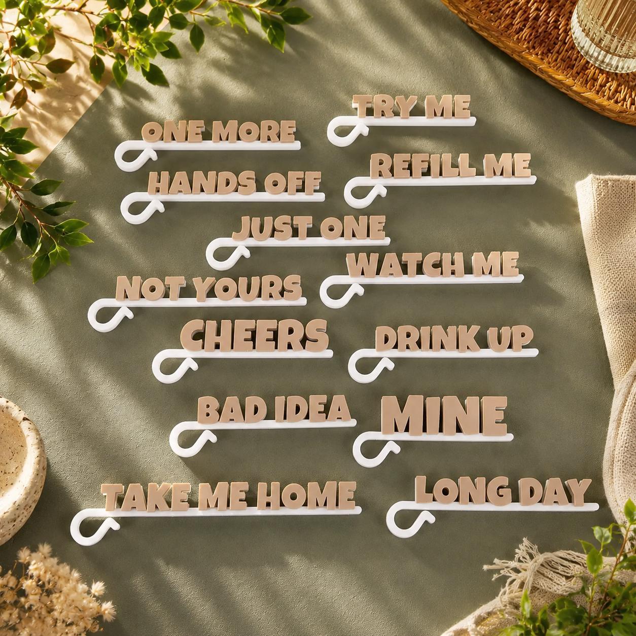 10 Pack Personalised 3D Printed Drink Tags