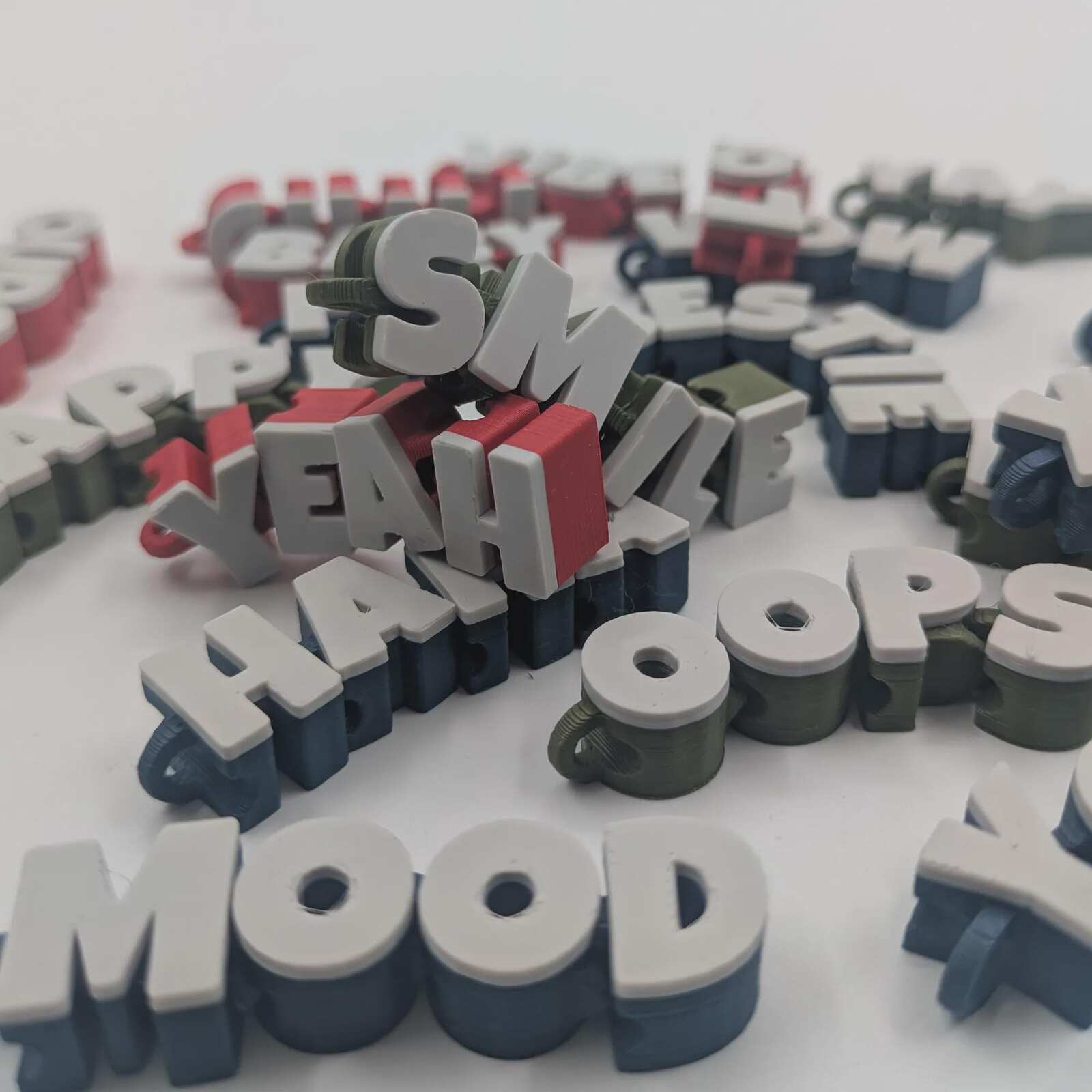 20 Pack Articulated Word Keychains