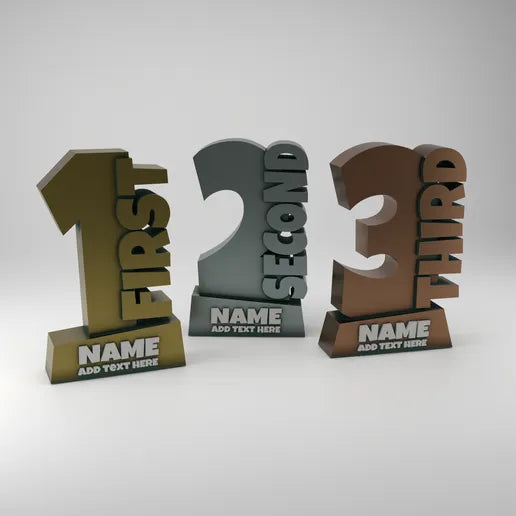 Custom 3D Printed Placement Trophy