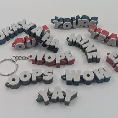 20 Pack Articulated Word Keychains
