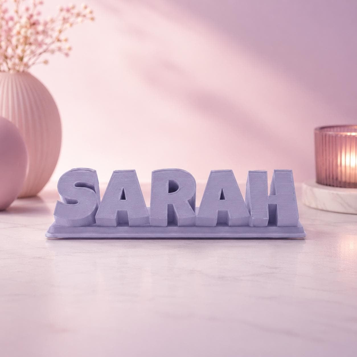 Custom 3D Printed Name Sign | Freestanding Desk Nameplate